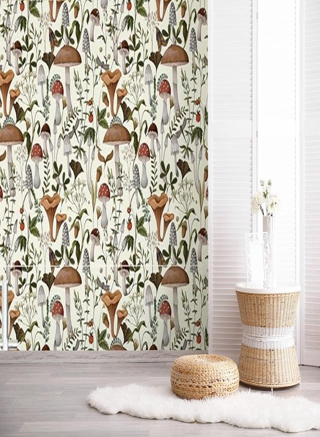 WY-BSO Adhesive Shelf Liner,Boho Mushroom Shelf Contact Paper for Cabinets,Vinyl Film Decorative Drawer Liner for Bedroom Dresser Sticker 17.7 inch x 118 inch (Multicolor, 17.7 inch x 118 inch) - Image 5